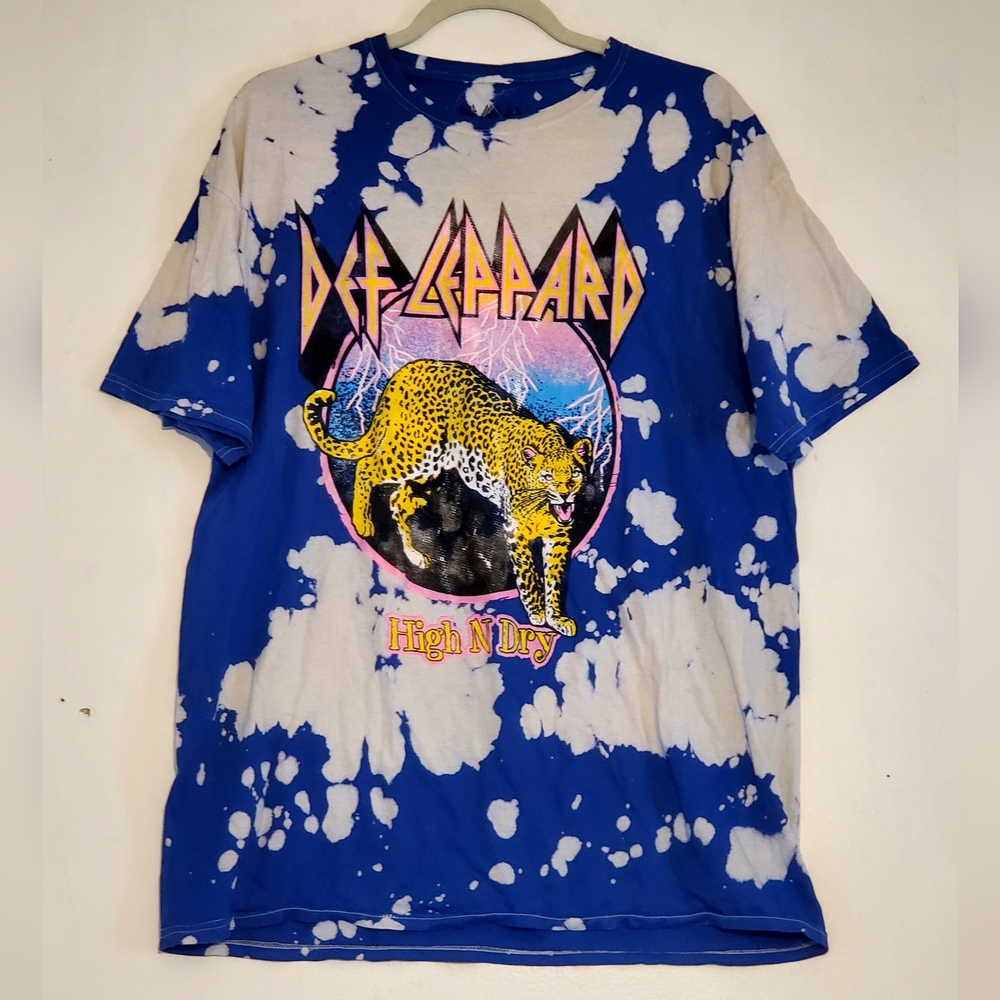 Def Leppard Cotton Rock N Roll Tie Dye Tshirt Tee Shirt Size XL NWOT
